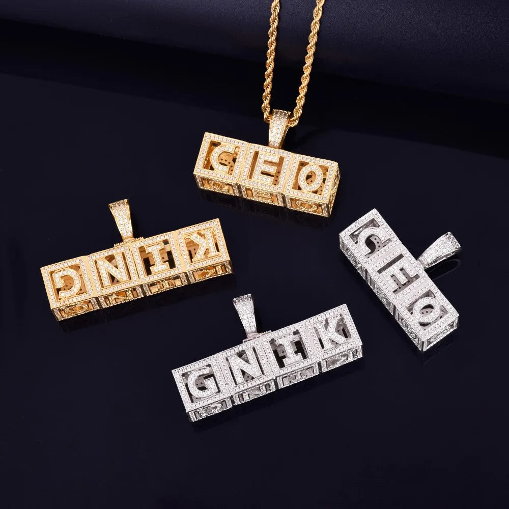 Hollow Custom Letter Pendant - Icedgame & Co