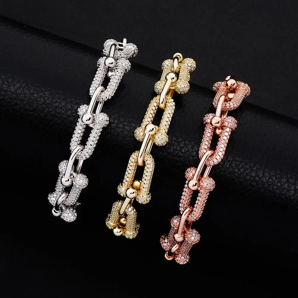 12mm Industrial Diamond Link Chain Bracelet - Icedgame & Co