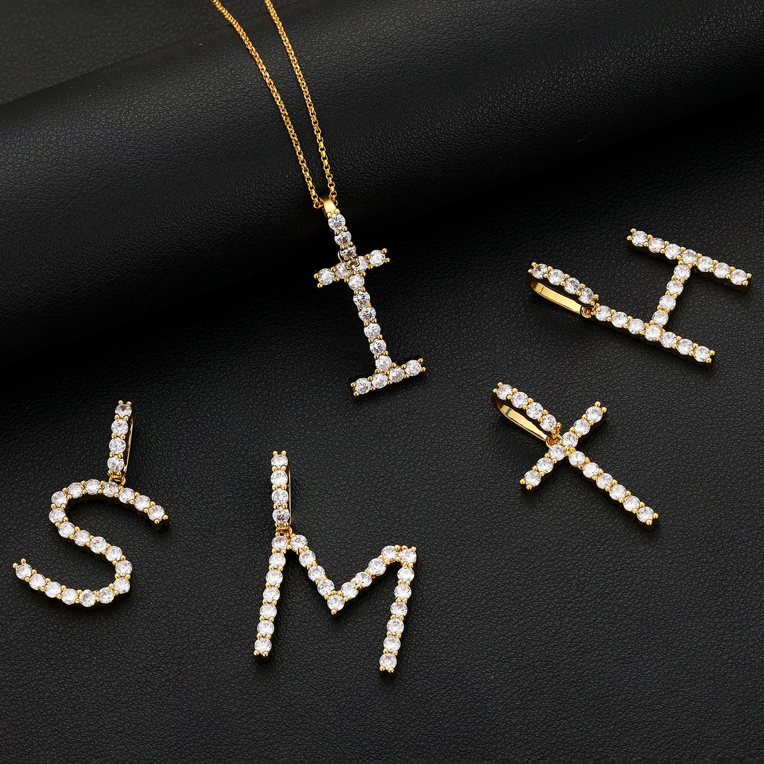 S925 Moissanite A-Z Single Letter Diamond Pendant