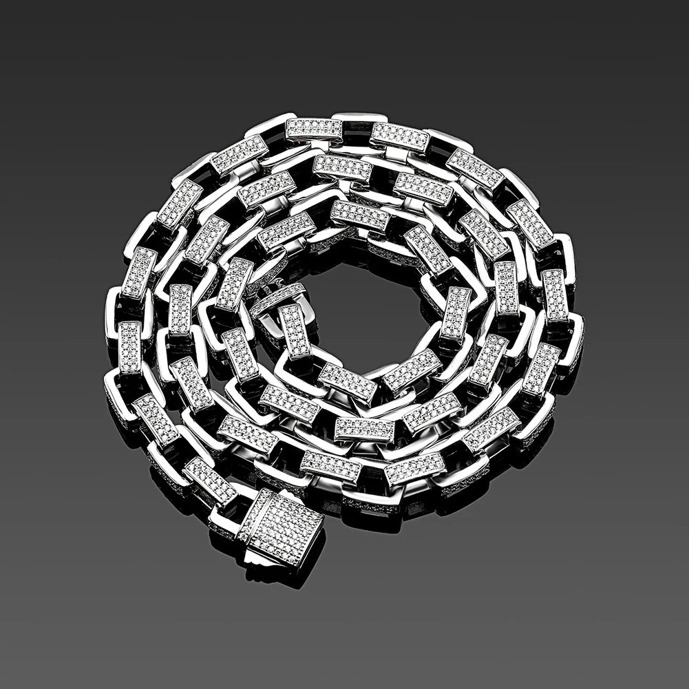 8mm Iced Out Box Link Chain Necklace