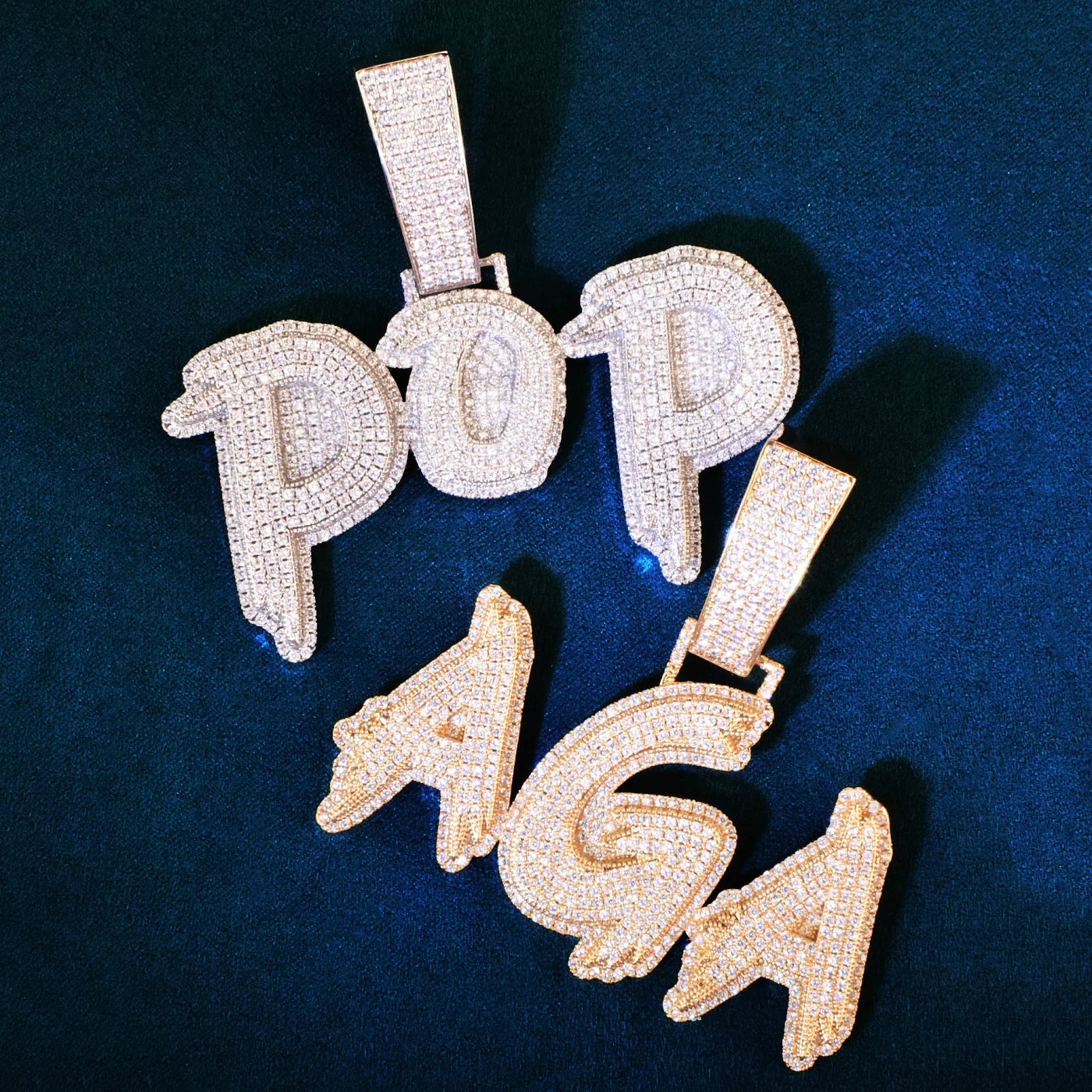 Layered Bold Brush Custom Letter Pendant - Icedgame & Co