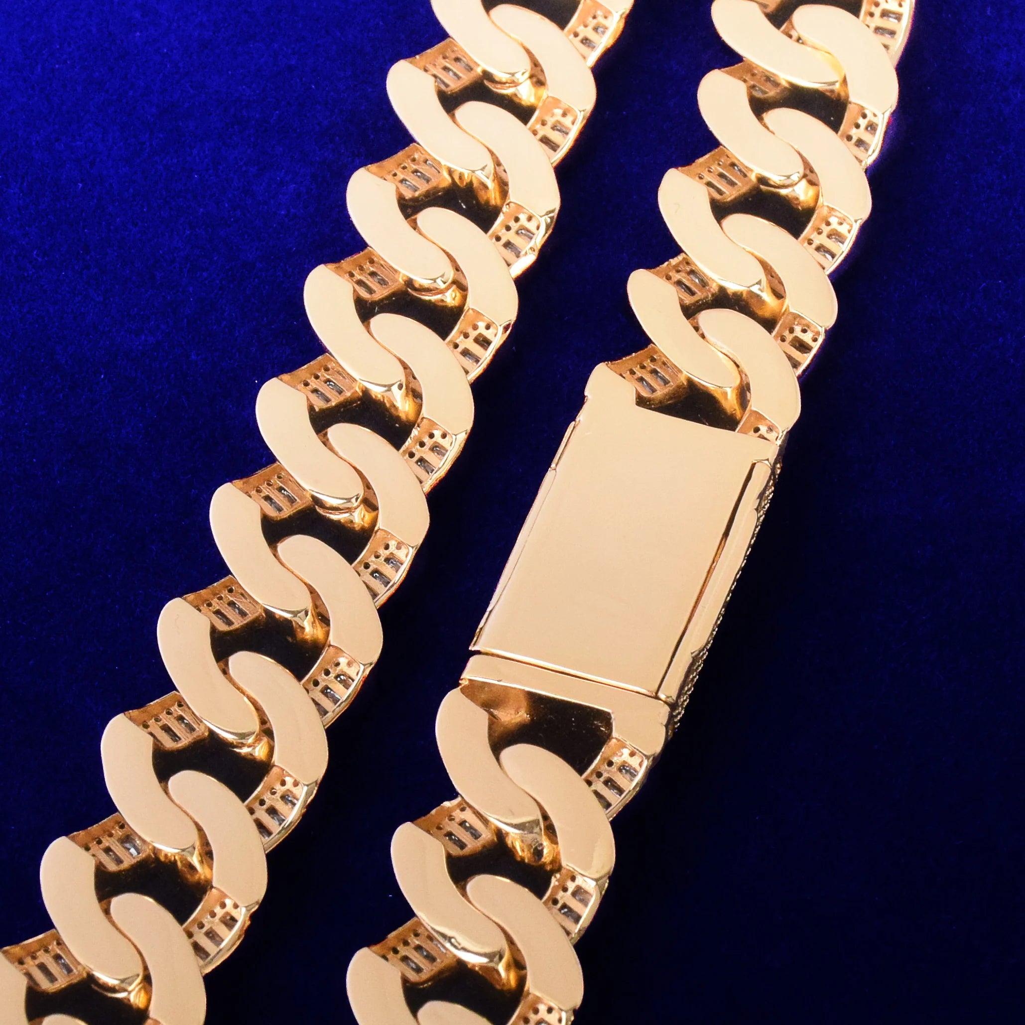 20MM Miami Baguette Diamond Cuban Link Chain Necklace