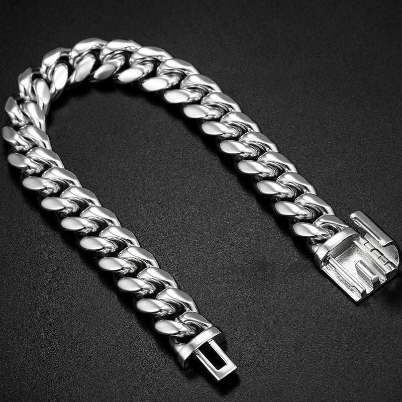 10mm Stainless Steel Miami Cuban Link Chain Necklace
