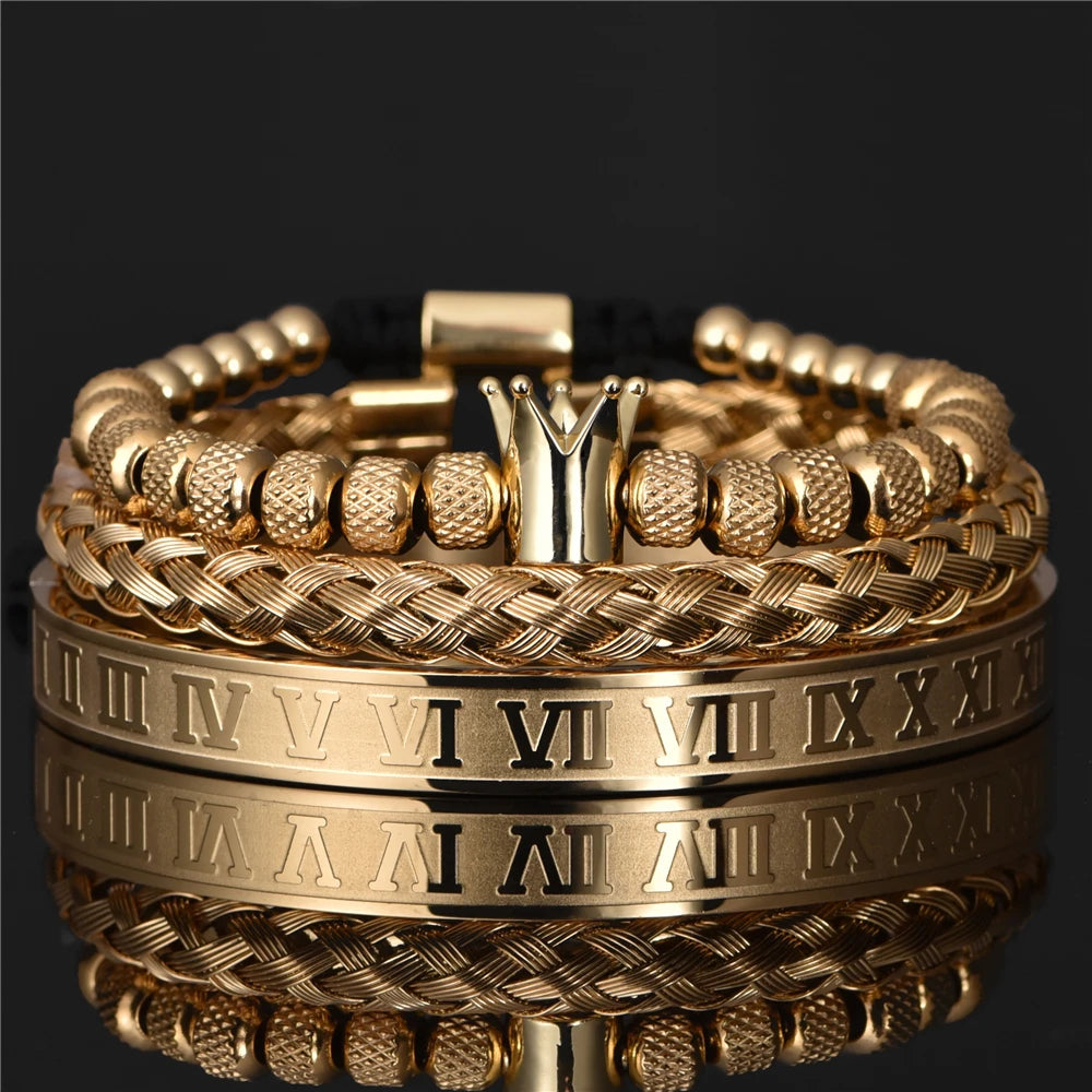 LUXURY ENAMEL ROMAN ROYAL CROWN BRACELET - Icedgame & Co