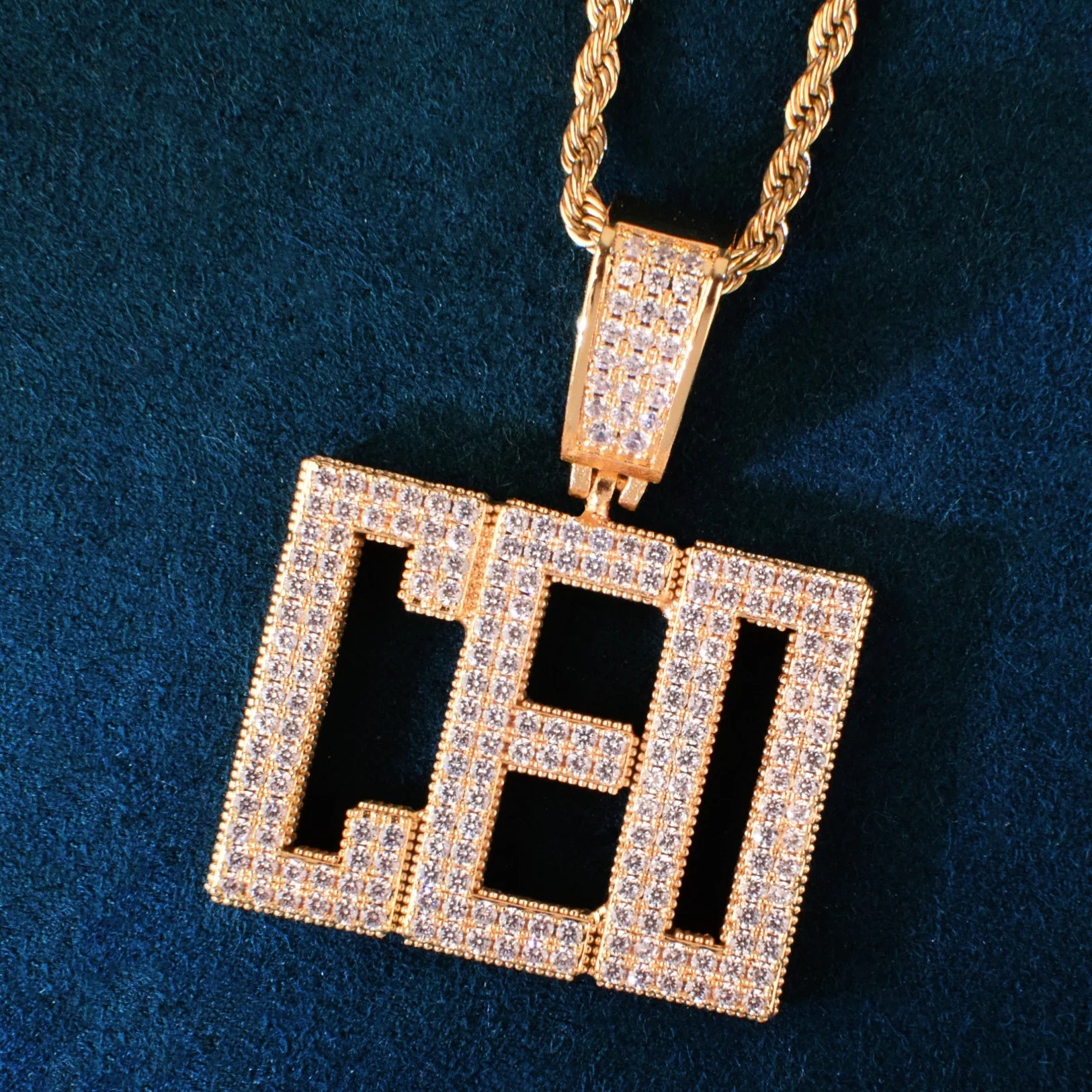 Custom Square Shape Block Letter Pendant - Icedgame & Co