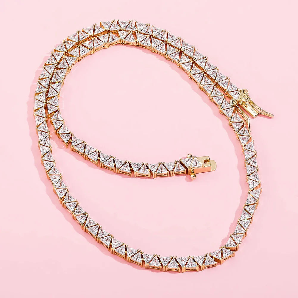 5mm Triangular Tennis Chain Necklace