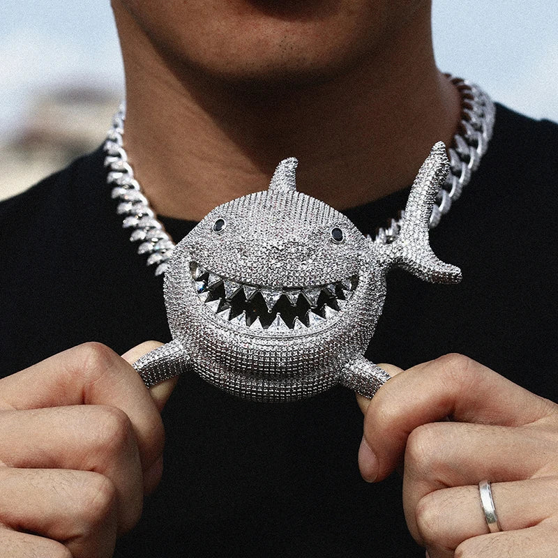 Big Head Shark Pendant Necklace - Icedgame & Co