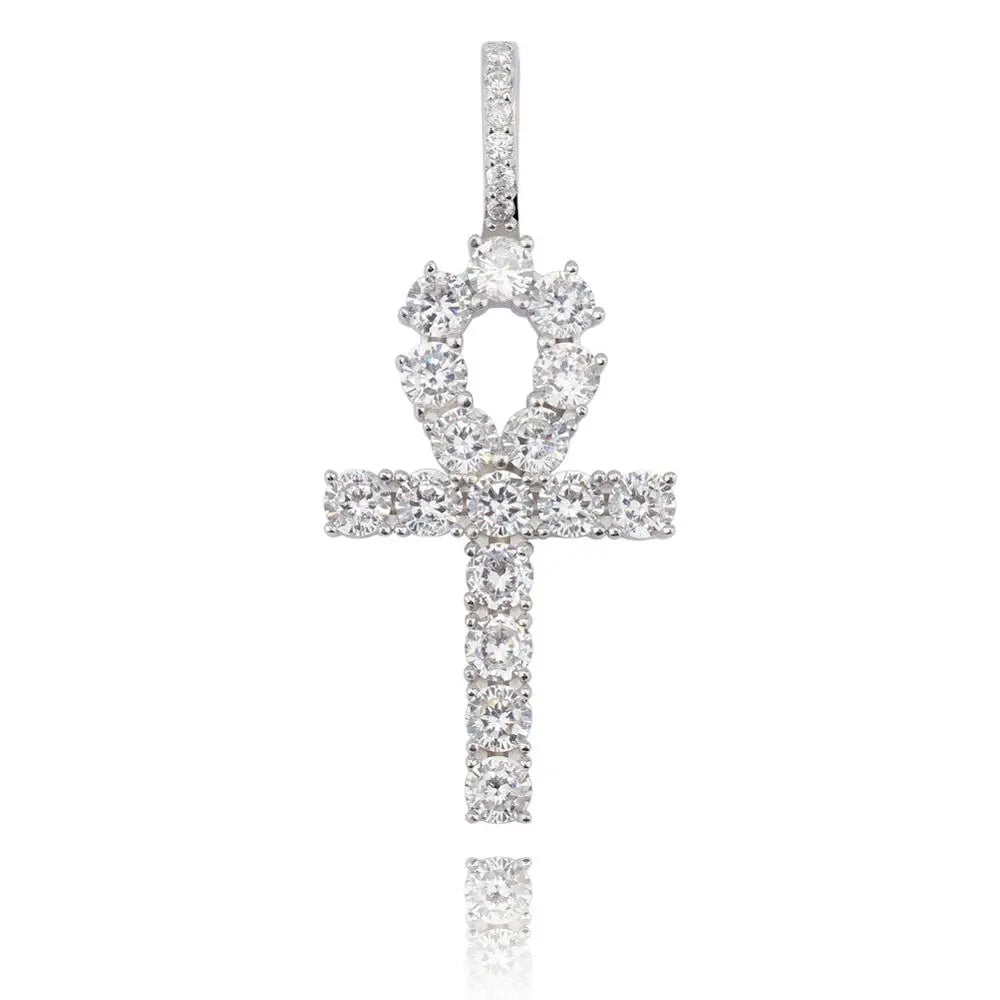 S925 Ankh Cross Pendant w/Chain