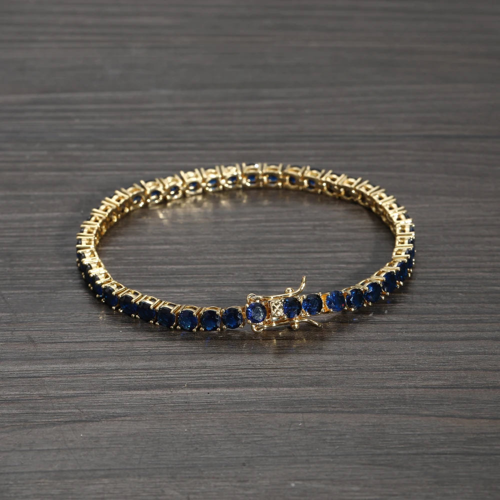 Midnight Blue Cubic Zirconia Diamond Tennis Bracelet - 4MM
