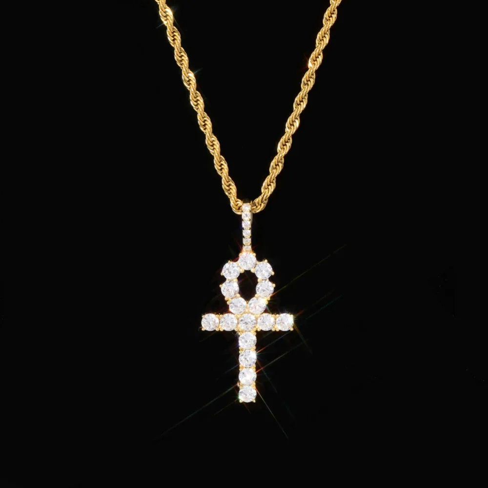 S925 Ankh Cross Pendant w/Chain