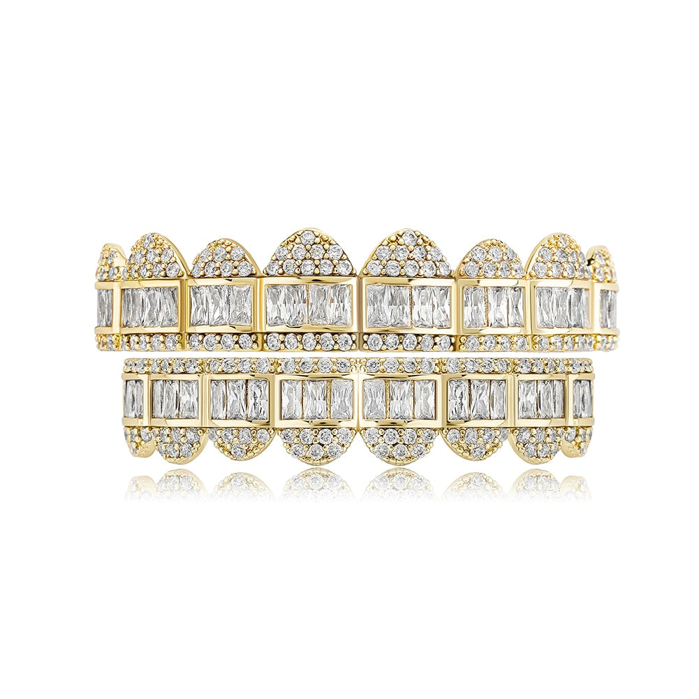 Icey Baguette Diamond Pave Grillz Set