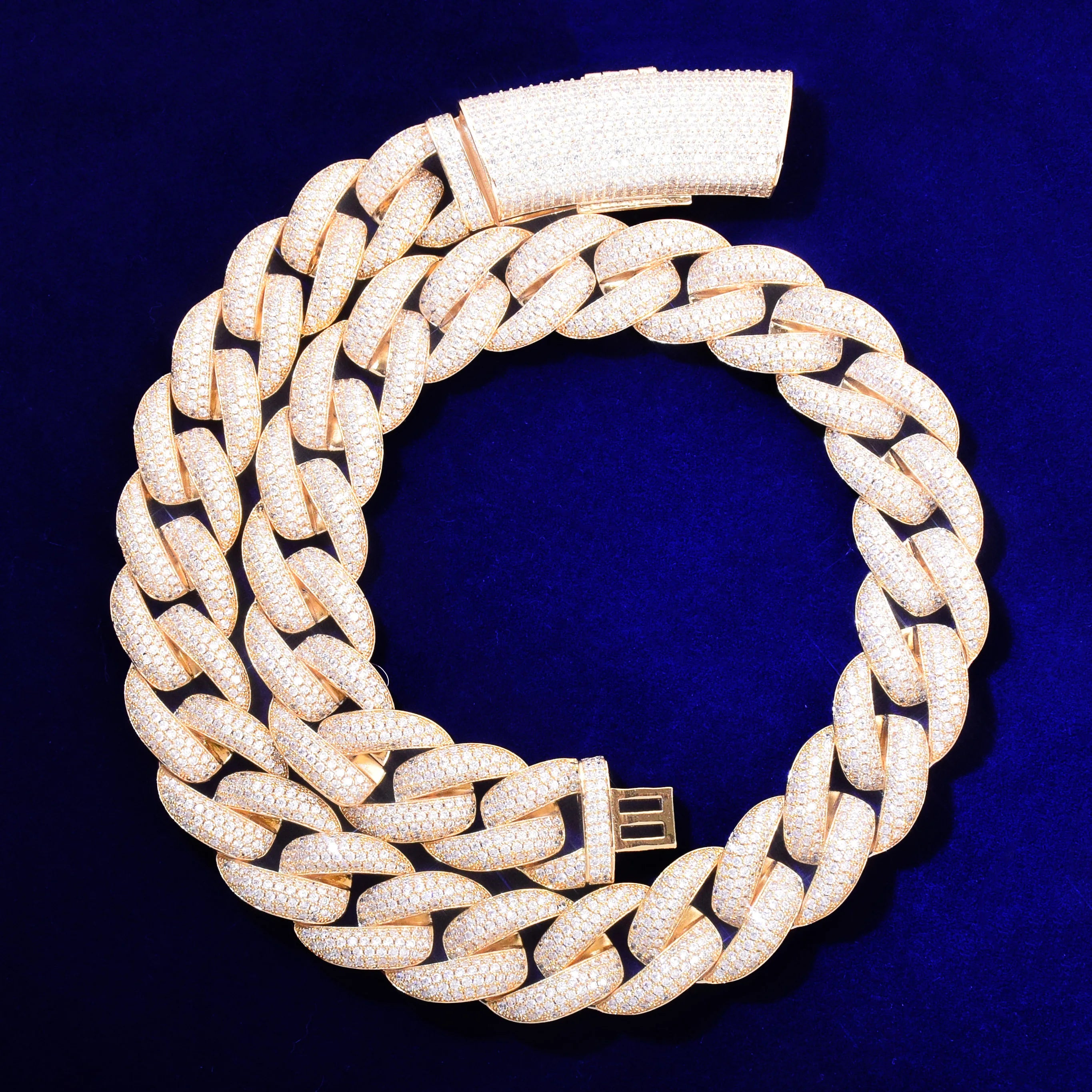 20mm Miami Cuban Link Chain Necklace - Gold/White Gold