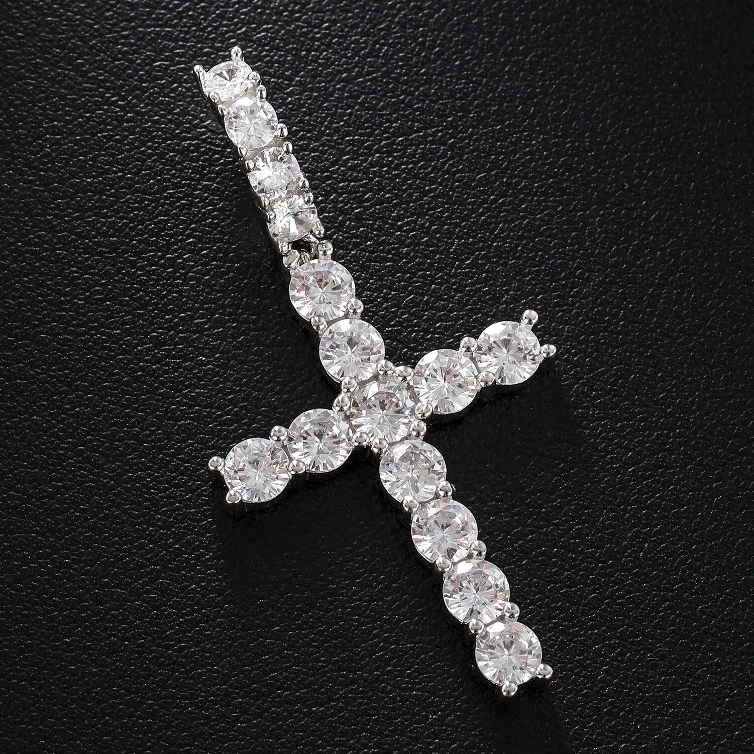 S925 Moissanite Diamond Cross Pendant Necklace (3.64 CTW)