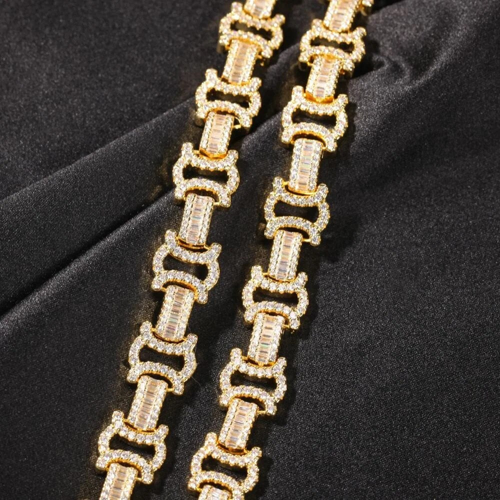 12MM Byzantine Chain Link Necklace
