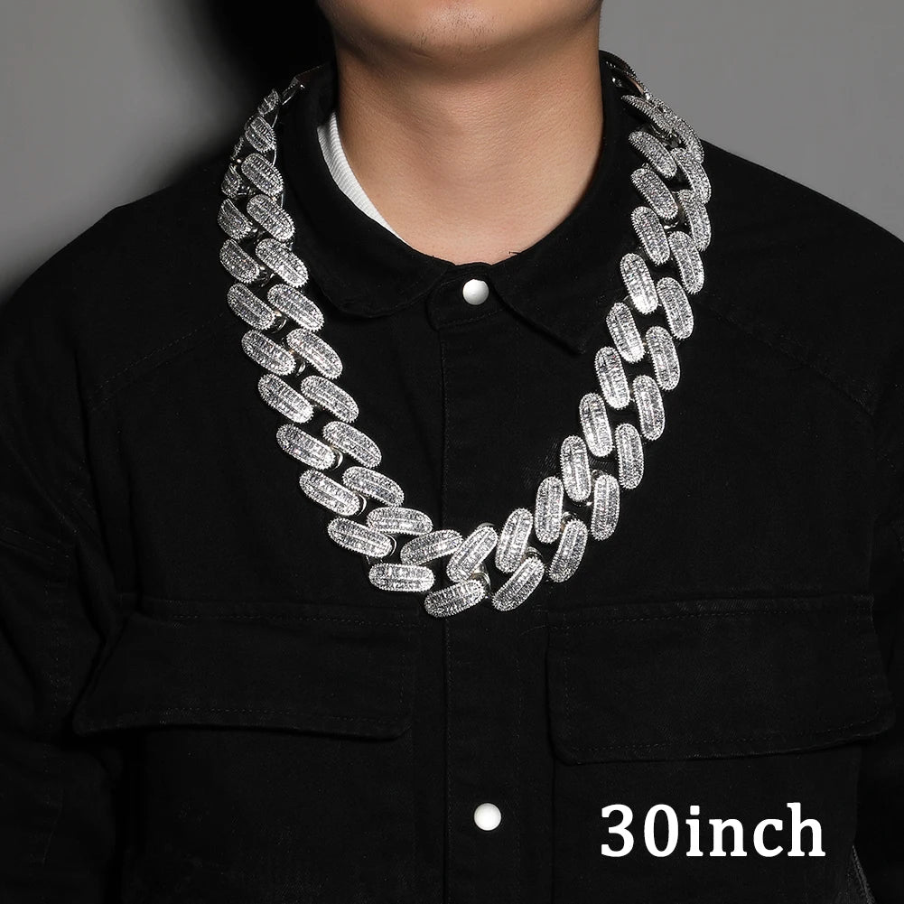 MIAMI BAGUETTE CUBAN LINK CHAIN NECKLACE - 40MM - Icedgame & Co