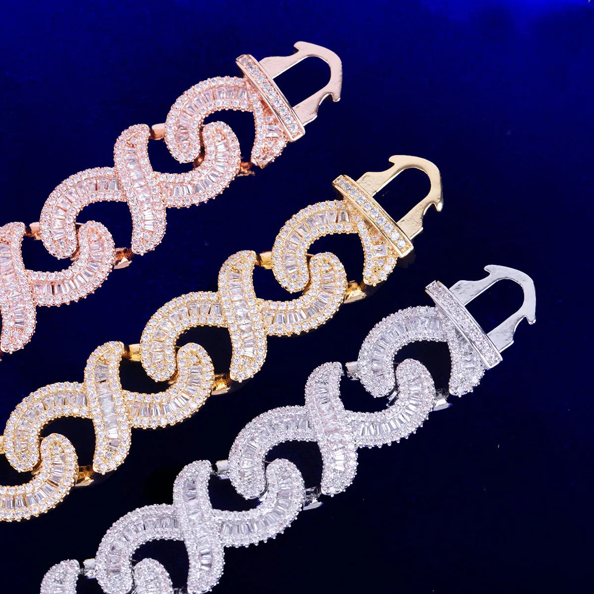 ICED INFINITY BAGUETTE DIAMOND NECKLACE