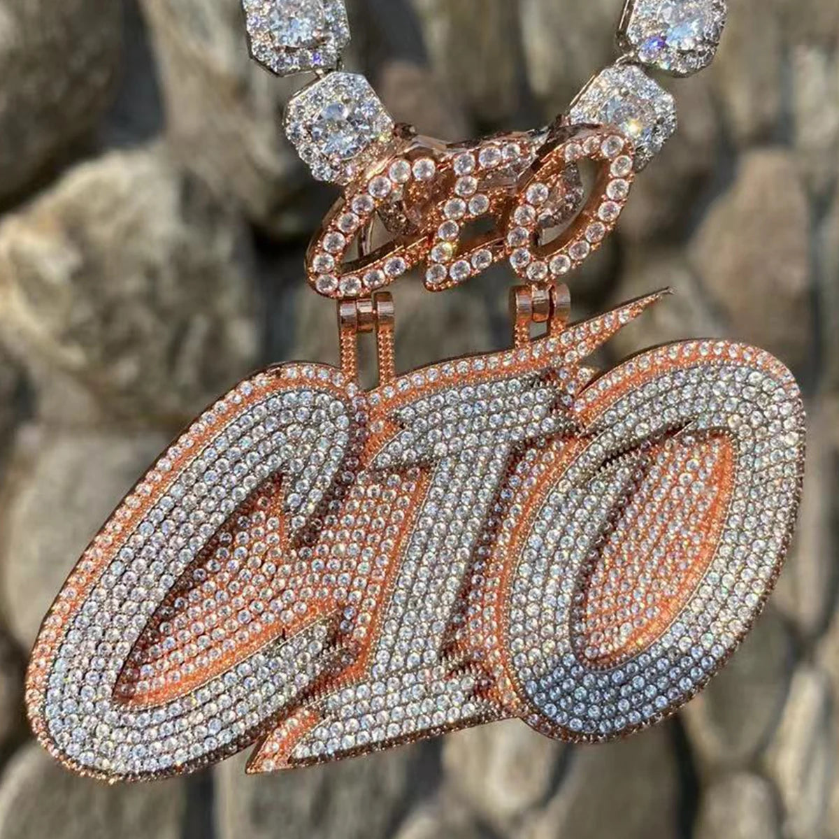 CEO Bail Bold Brush Custom Letter Pendant - Icedgame & Co