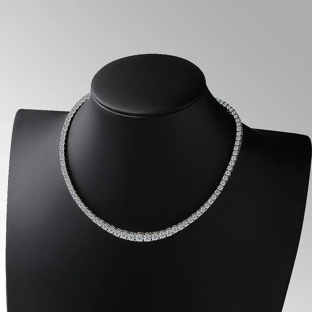 3-5mm Women's S925 Moissanite Curved Tennis Necklace