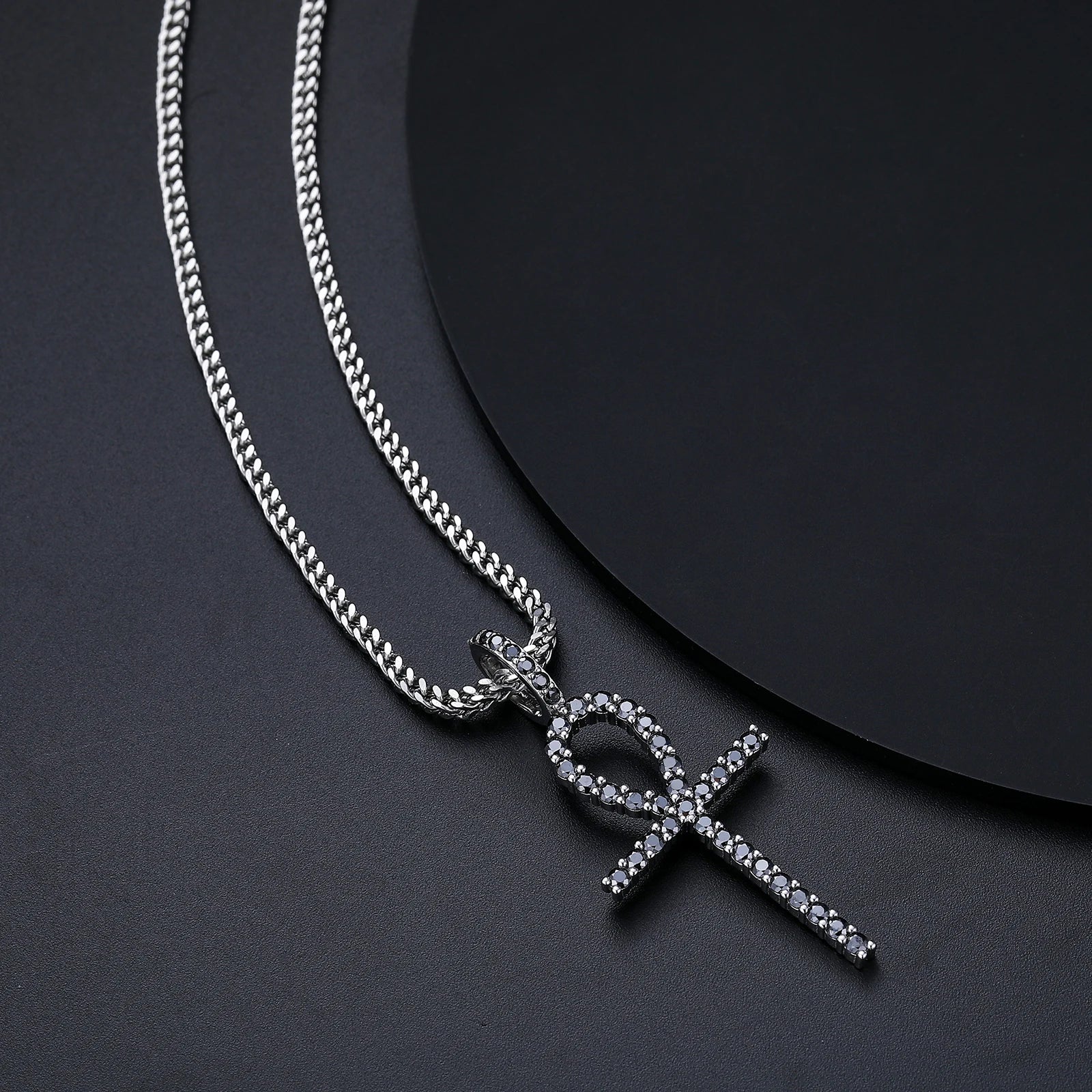 S925 Moissanite Diamond Ankh Cross Pendant