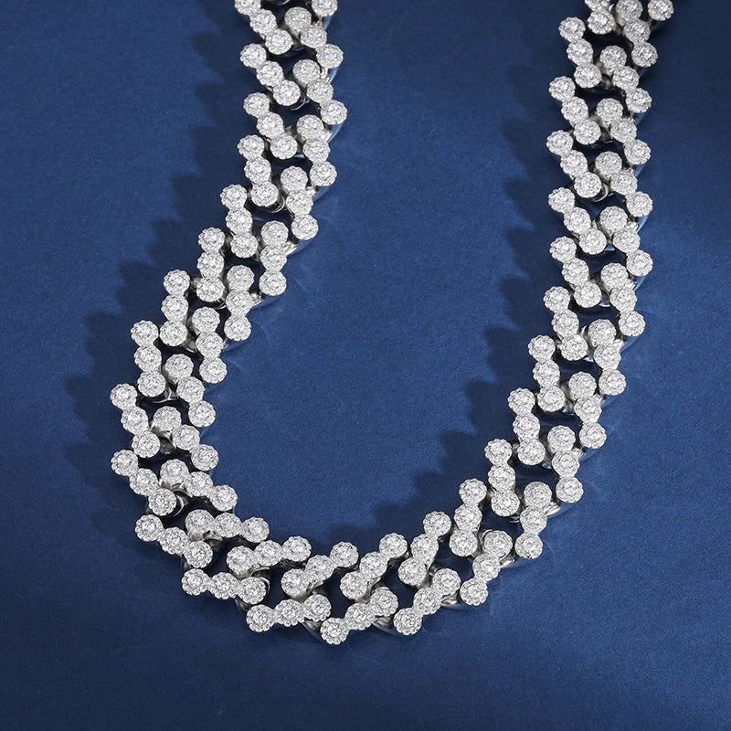 20mm Diamond Clustered Cuban Necklace