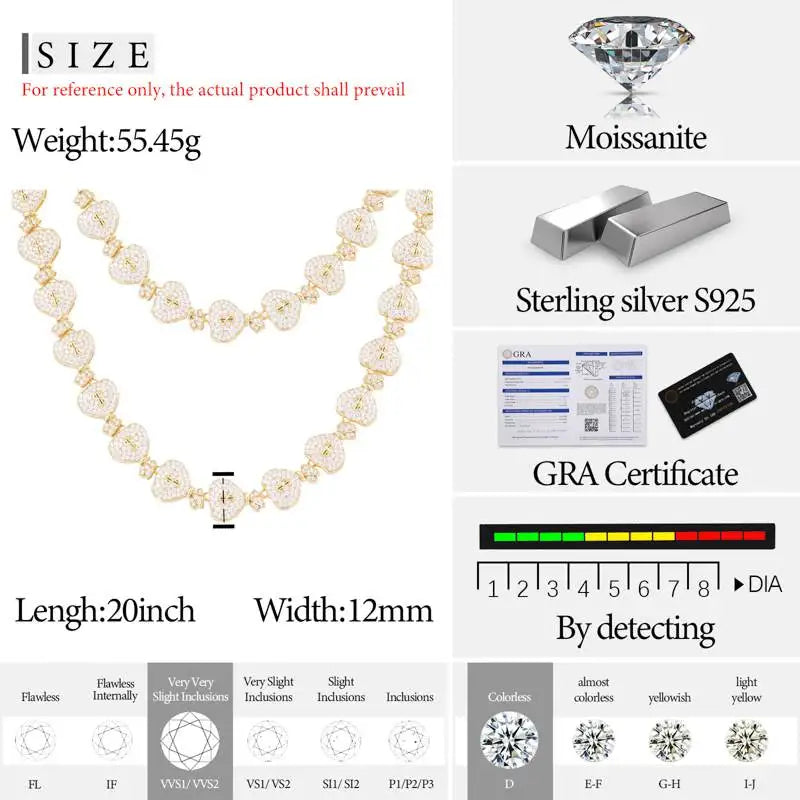 S925 Moissanite Money Bag Link Chain Necklace