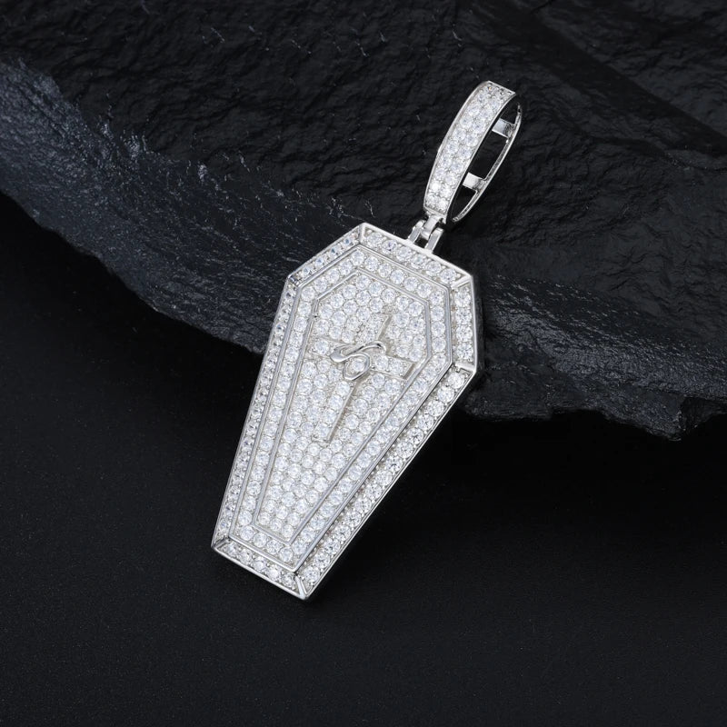 S925 Moissanite Coffin Diamond Pendant