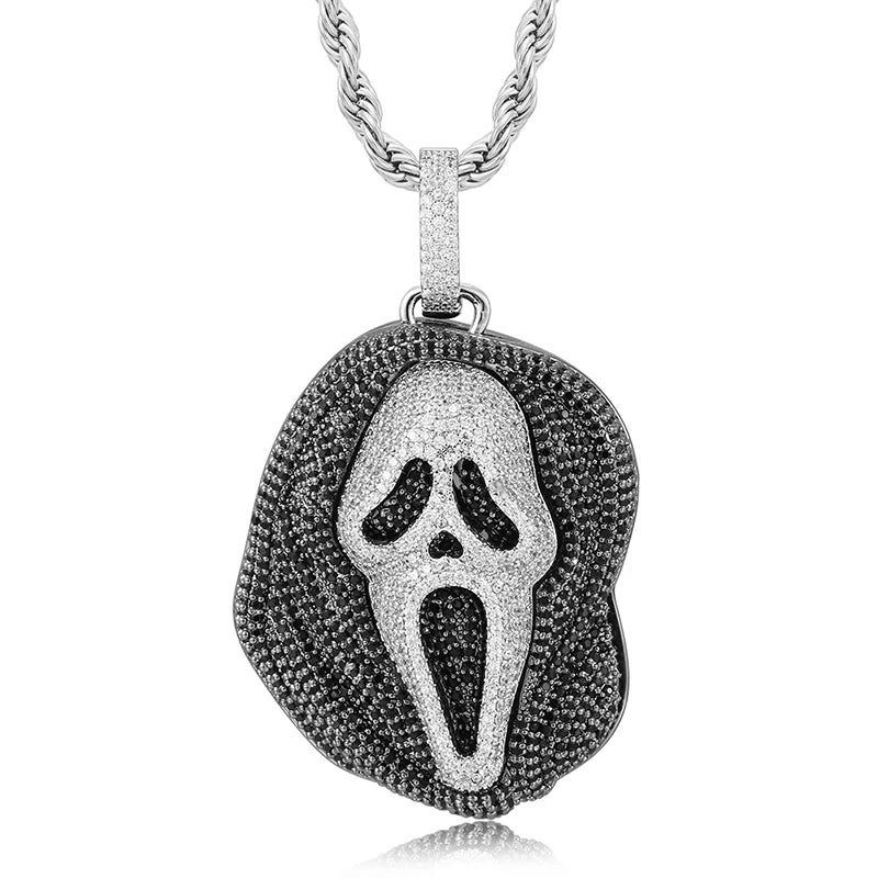 S925 Black Moissanite Scream Pendant