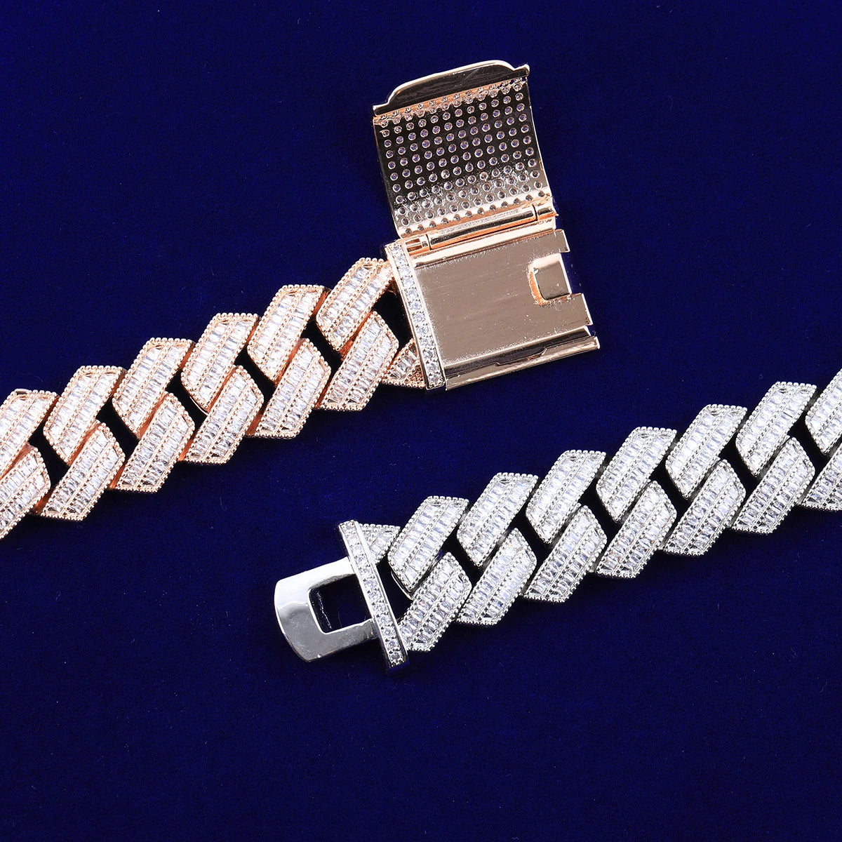 20mm Baguatte Prong Cuban Link Bracelet