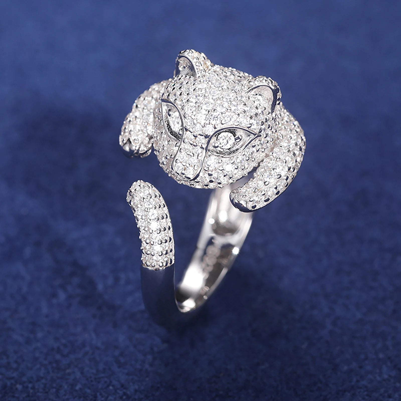 S925 Moissanite Leopard Diamond Cuff Ring - Icedgame & Co