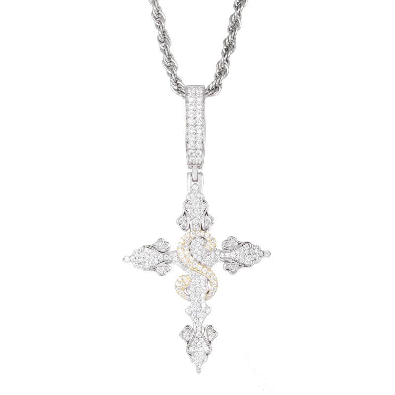 S925 Moissanite Diamond S Cross Pendant