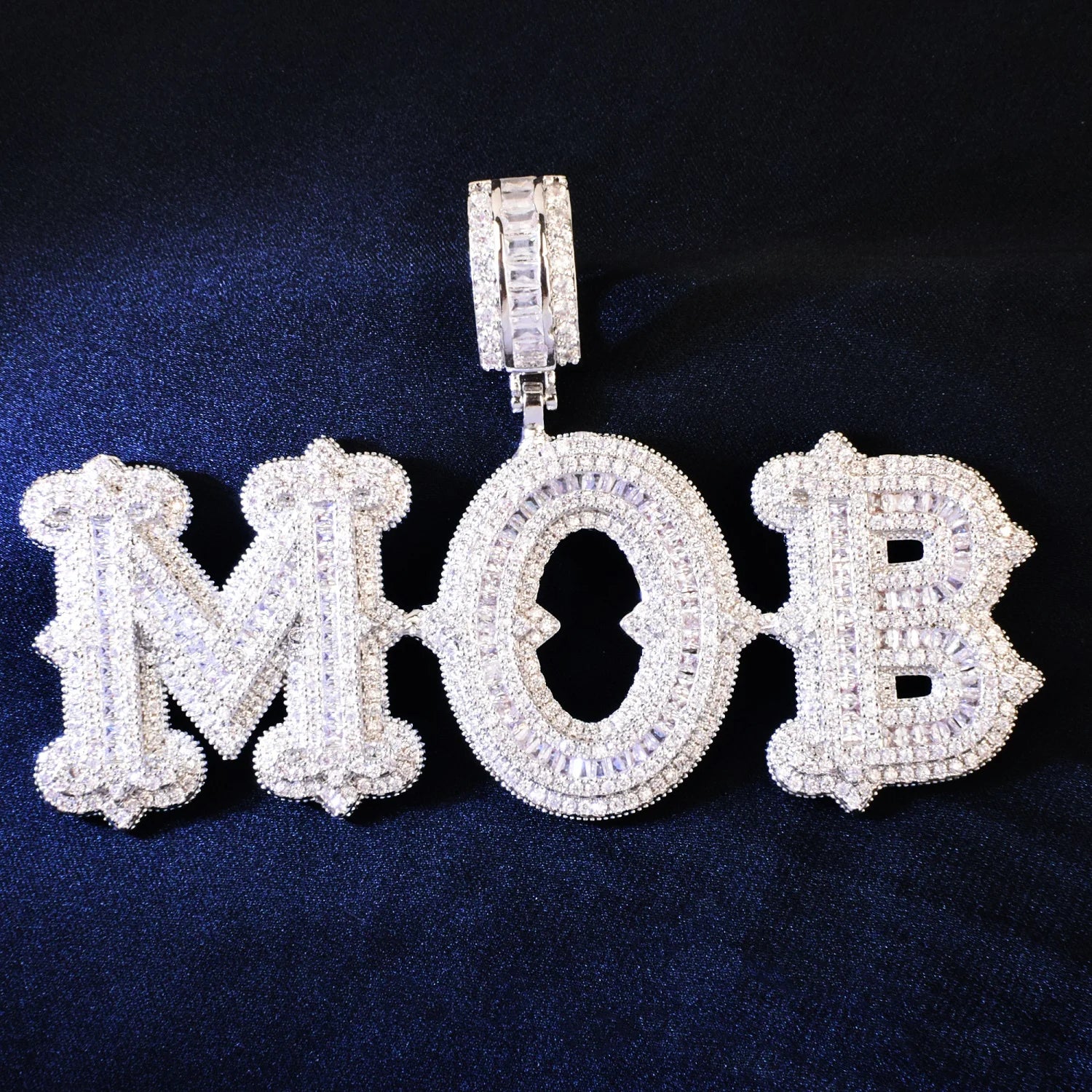 Baguette College Font Custom Letter Pendant - Icedgame & Co