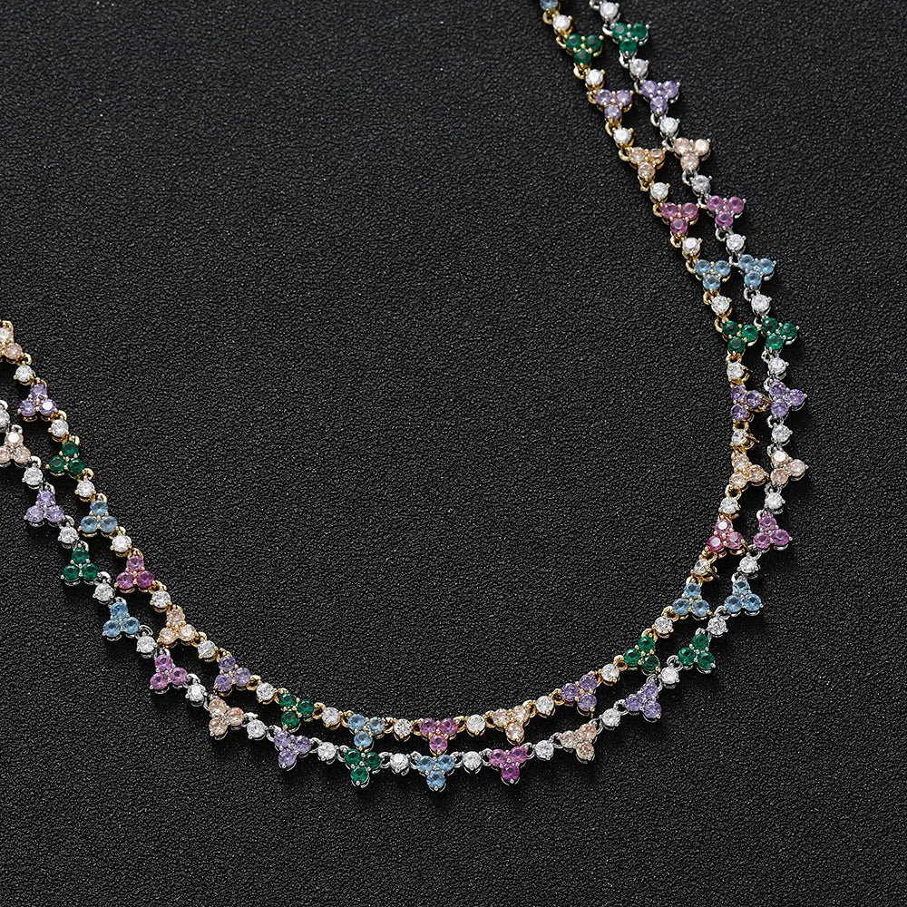 Multicolor Heart Shape Necklace - 2MM