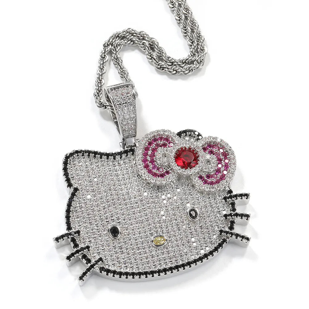 Icey Kawaii Kitty Cat Pendant Necklace