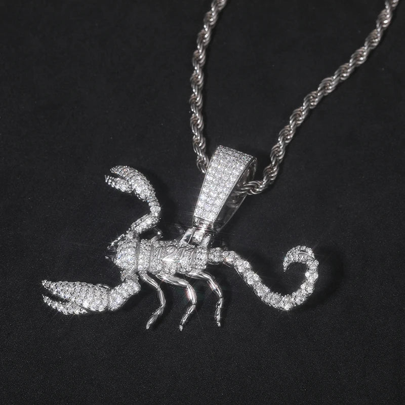 S925 Moissanite Scorpion Pendant