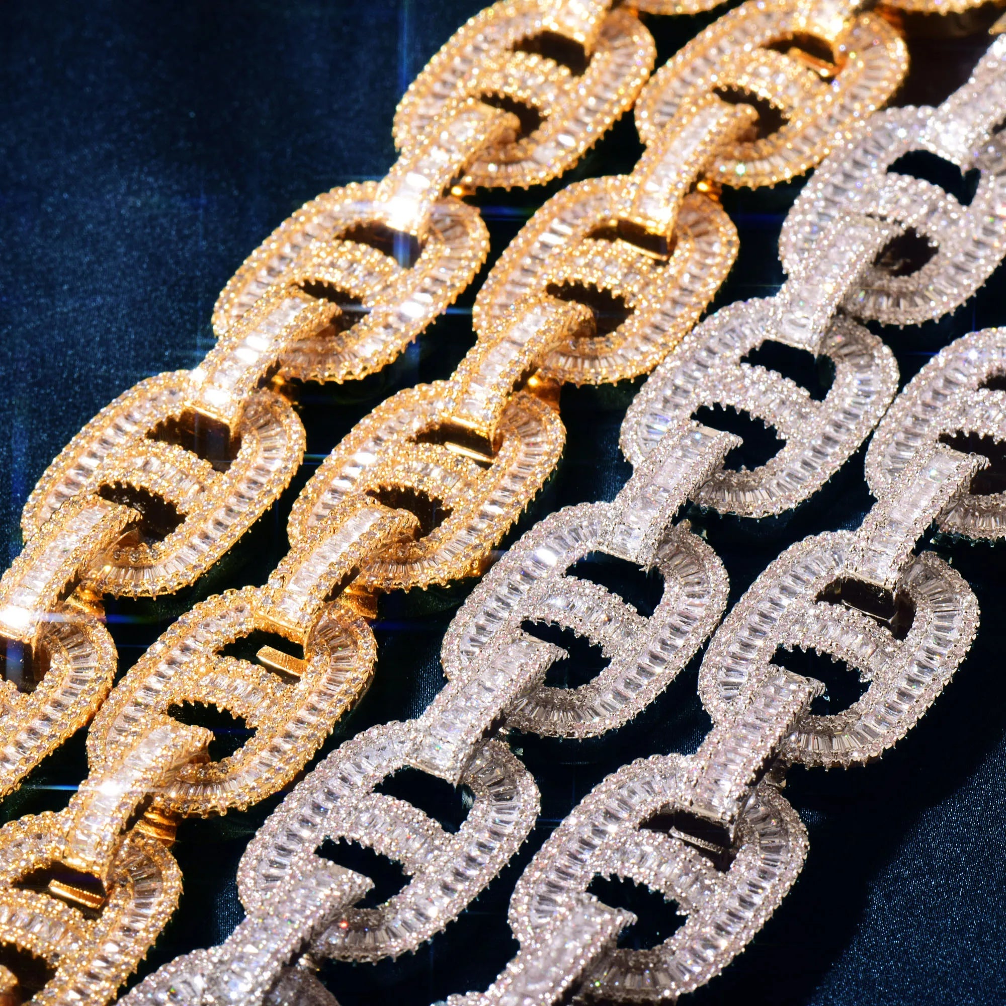 Baguette Mariner Link Chain Necklace - 18MM - Icedgame & Co