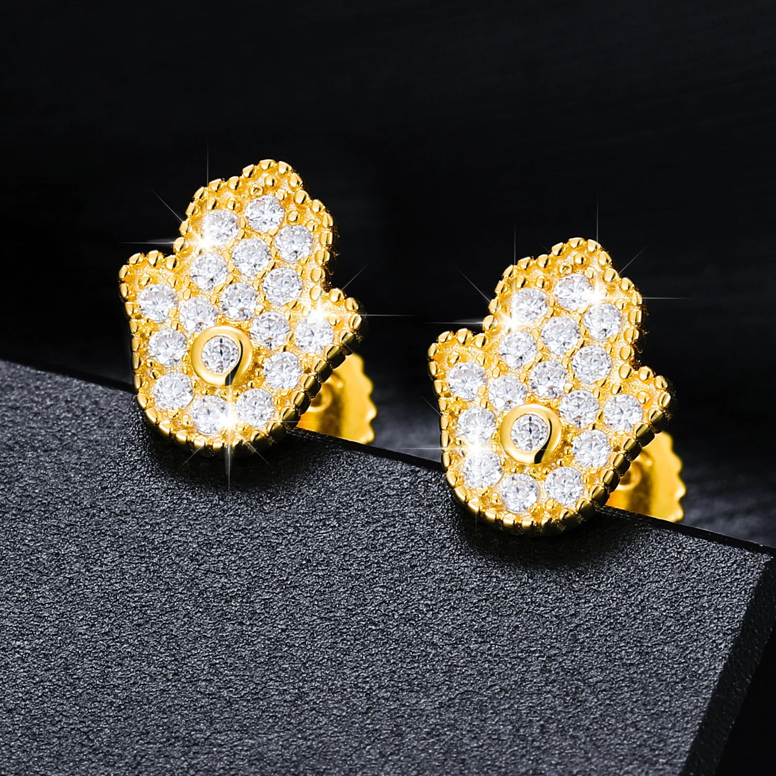S925 Moissanite Hamsa Diamond Stud Earrings