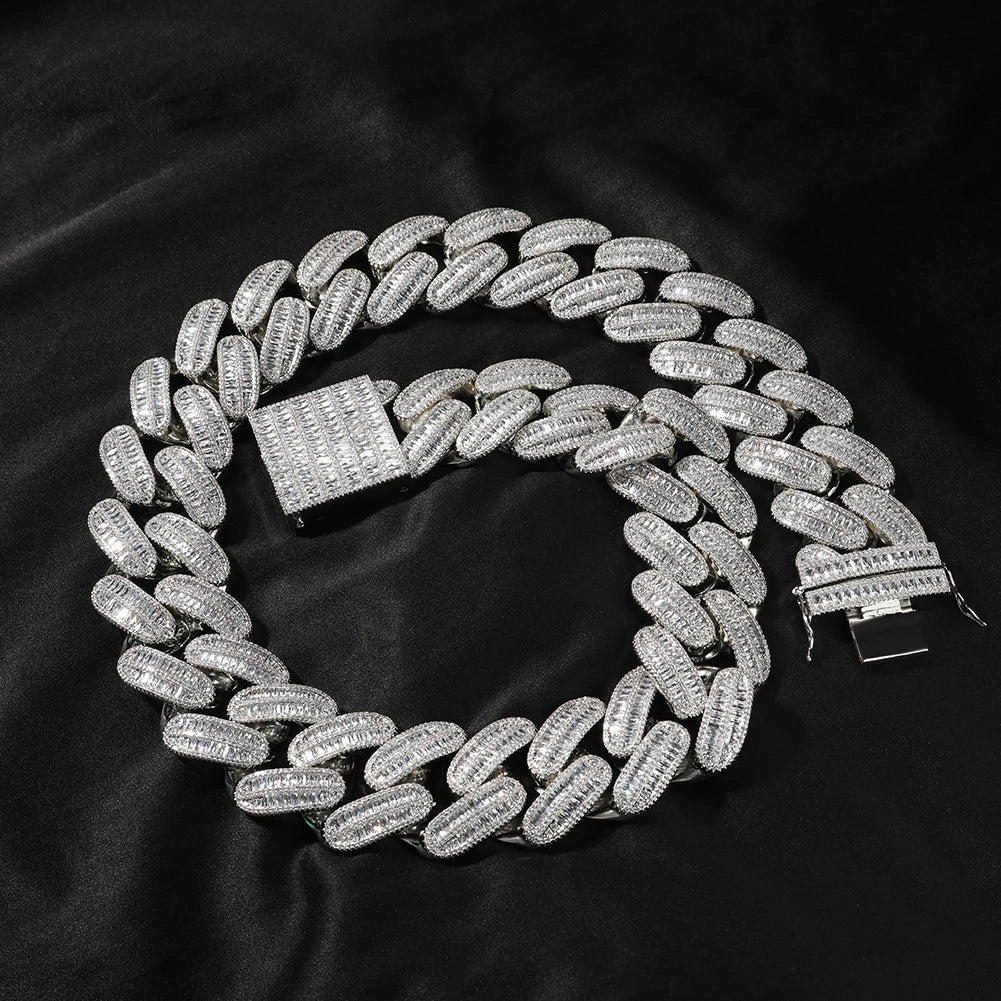 MIAMI BAGUETTE CUBAN LINK CHAIN NECKLACE - 40MM - Icedgame & Co