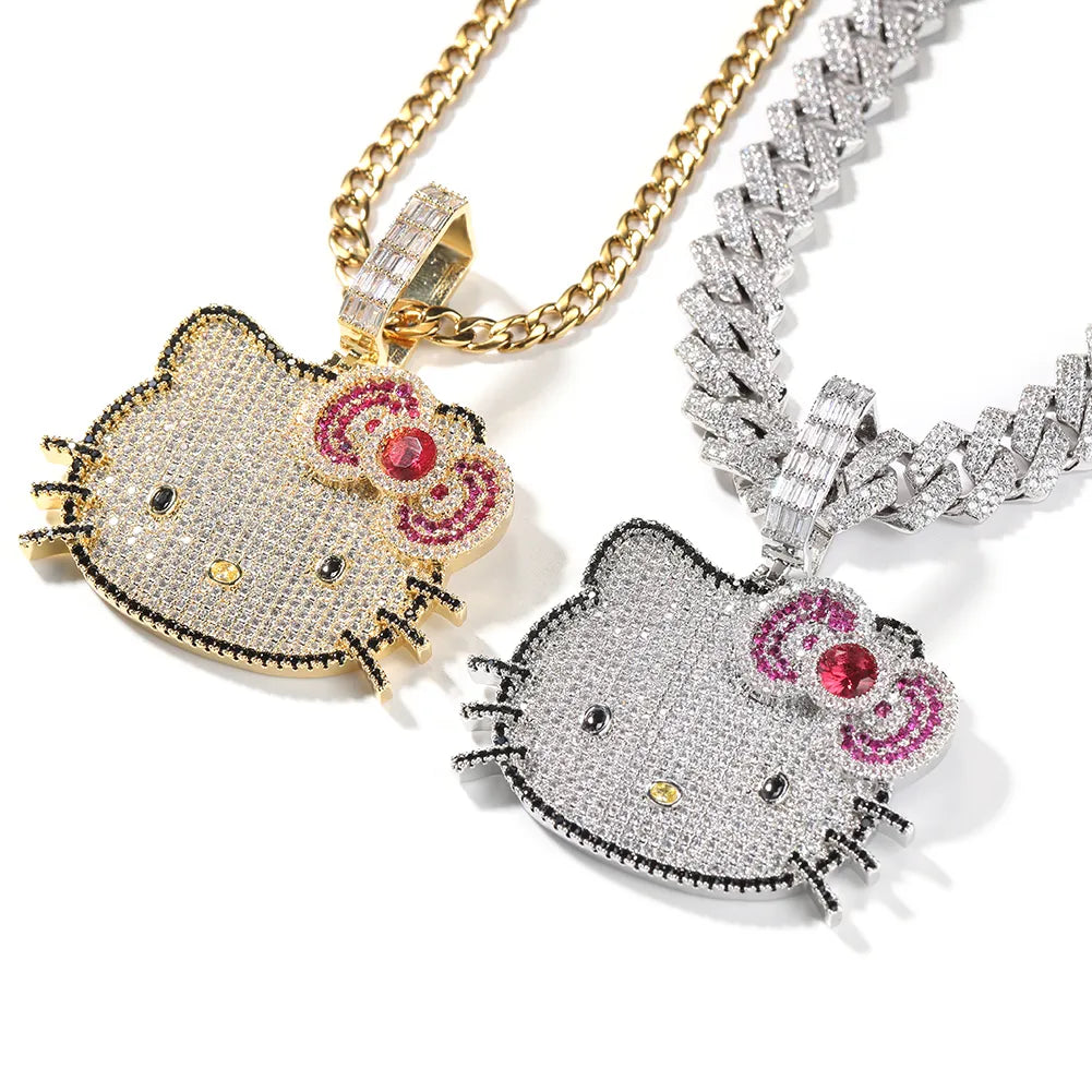 Icey Kawaii Kitty Cat Pendant Necklace