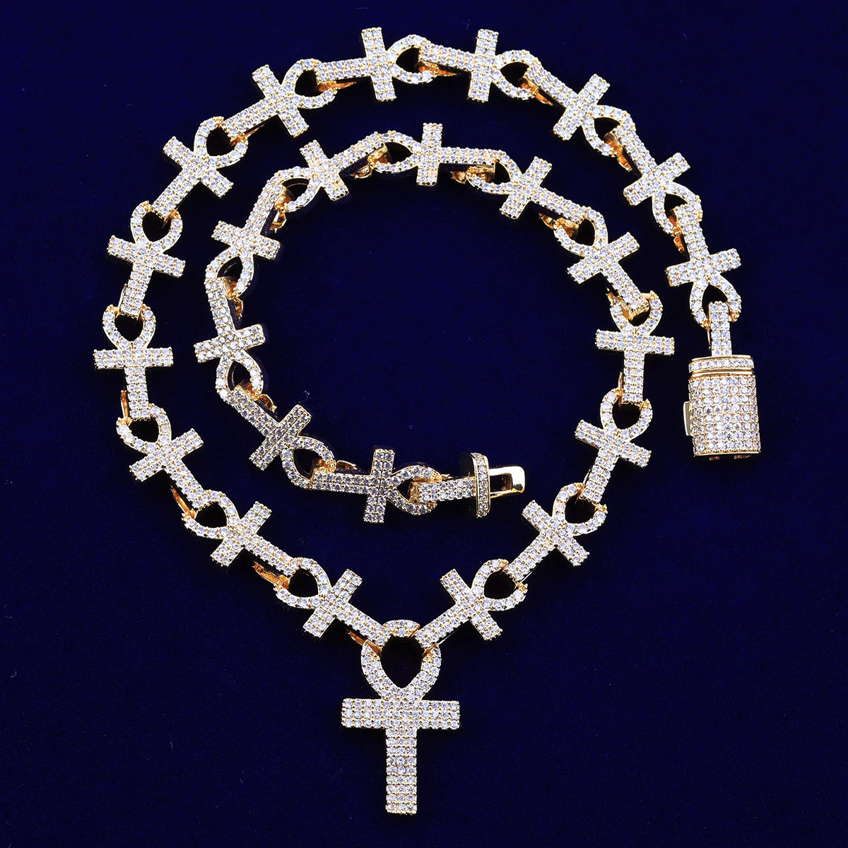 Diamond Ankh Cross Chain