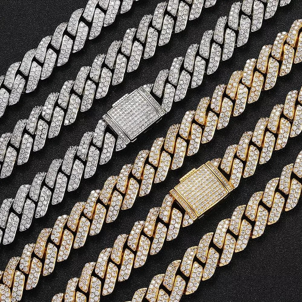 15MM Diamond Prong Cuban Link Bracelet