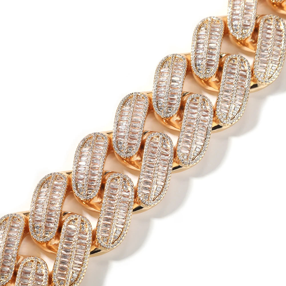 MIAMI BAGUETTE CUBAN LINK CHAIN NECKLACE - 40MM - Icedgame & Co