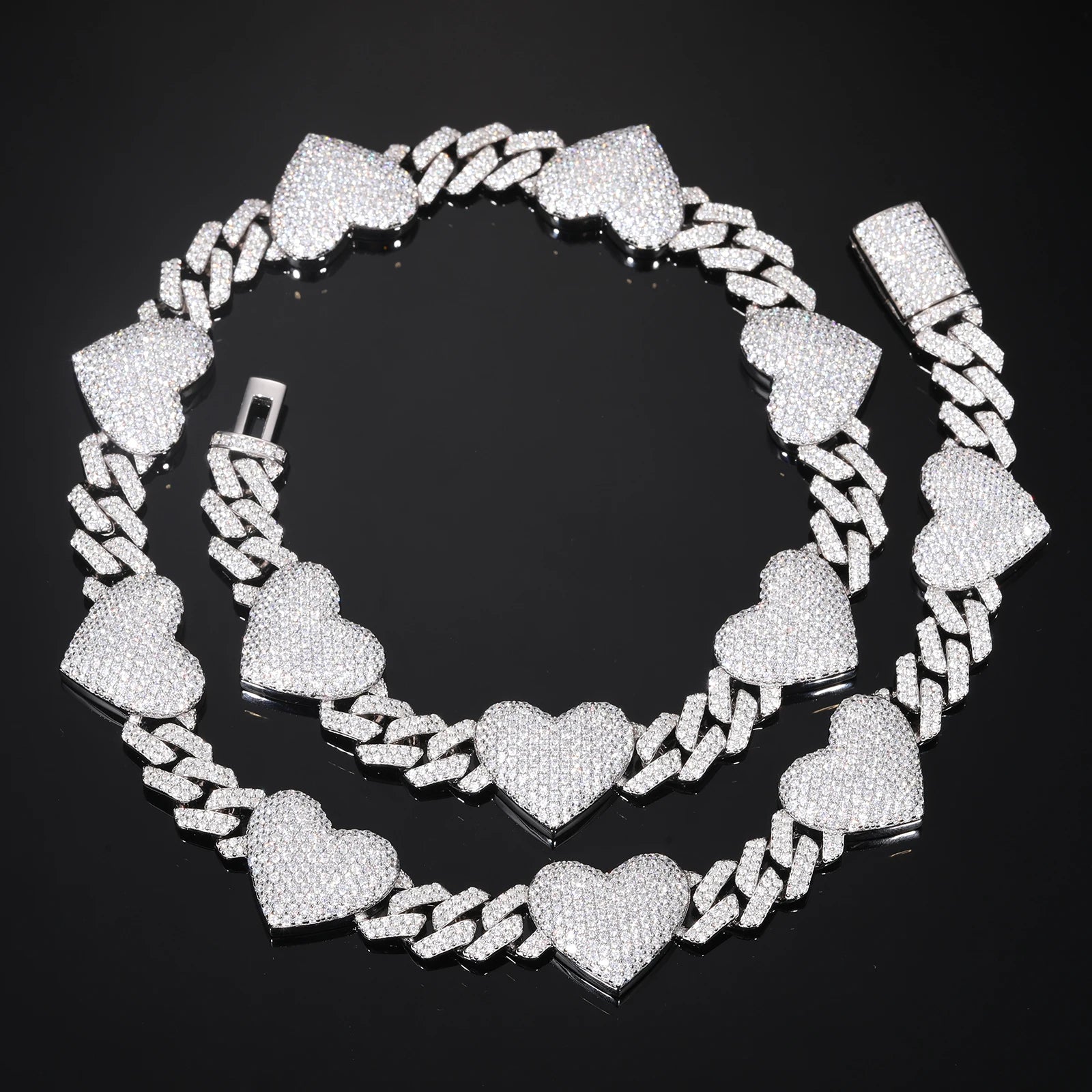 17mm Heart Prong Cuban Llink Chain