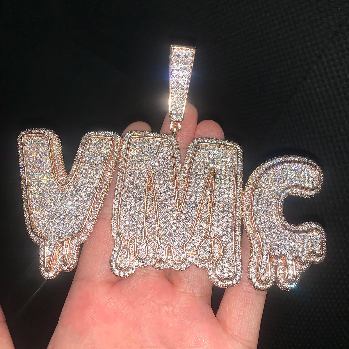 Custom Melting Layer Diamond Letter Pendant - Icedgame & Co