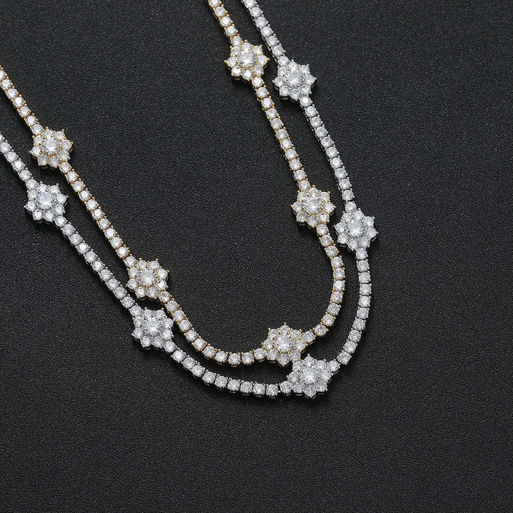 Daisy Flower Tennis Necklace - 3mm