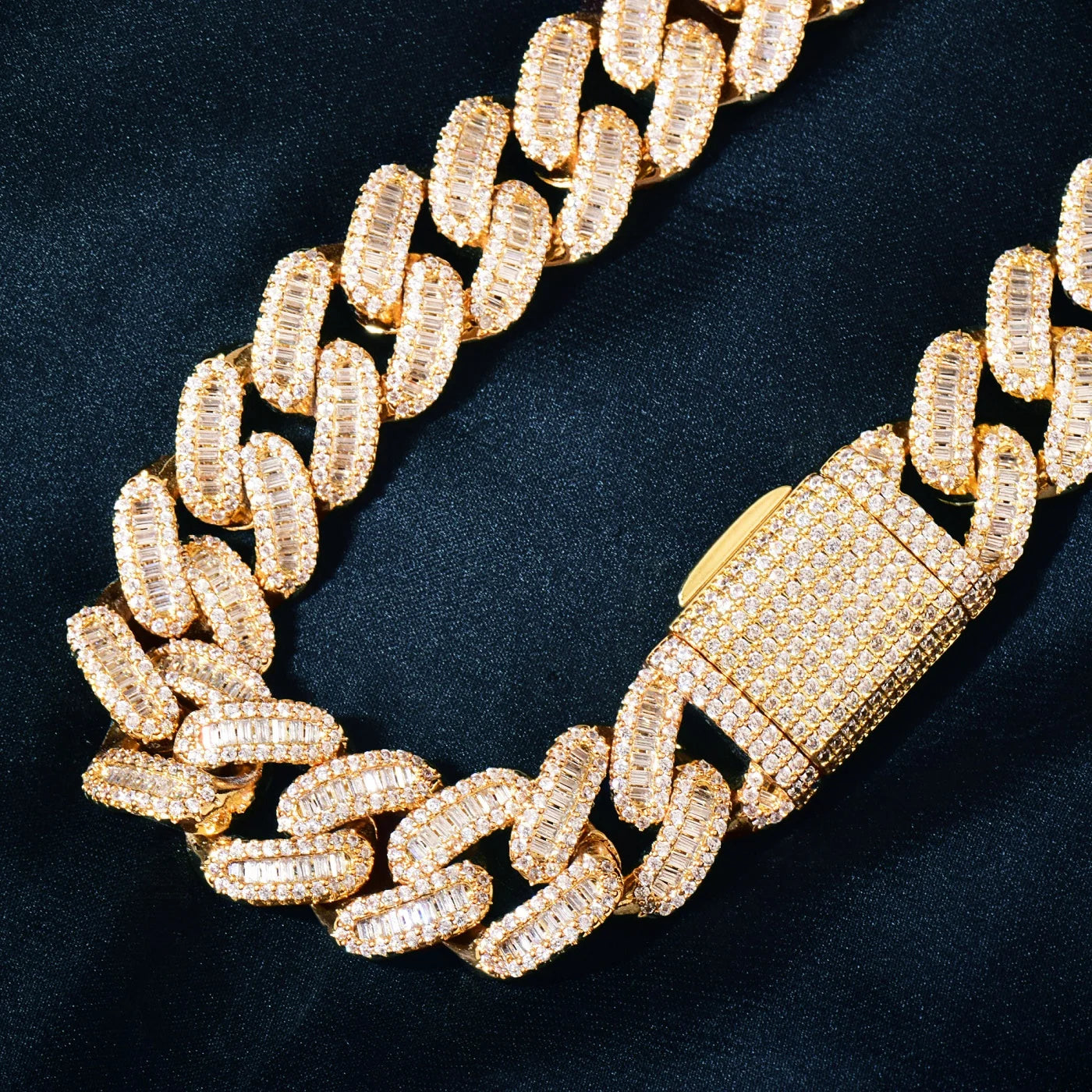 BAGUETTE CUBAN LINK NECKLACE - 15MM - Icedgame & Co