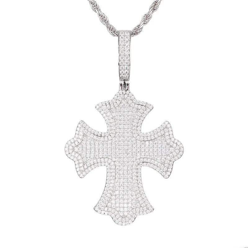 S925 Moissanite Toulouse Cross Diamond Pendant