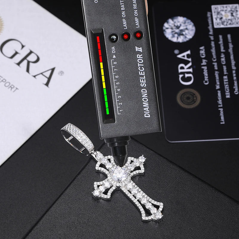 S925 Moissanite Divine Toulouse Cross Pendant - Icedgame & Co