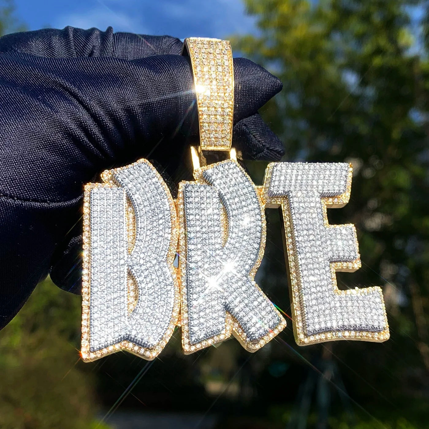 Custom Iced Out Drip Bold Layer Letter Pendant - Icedgame & Co