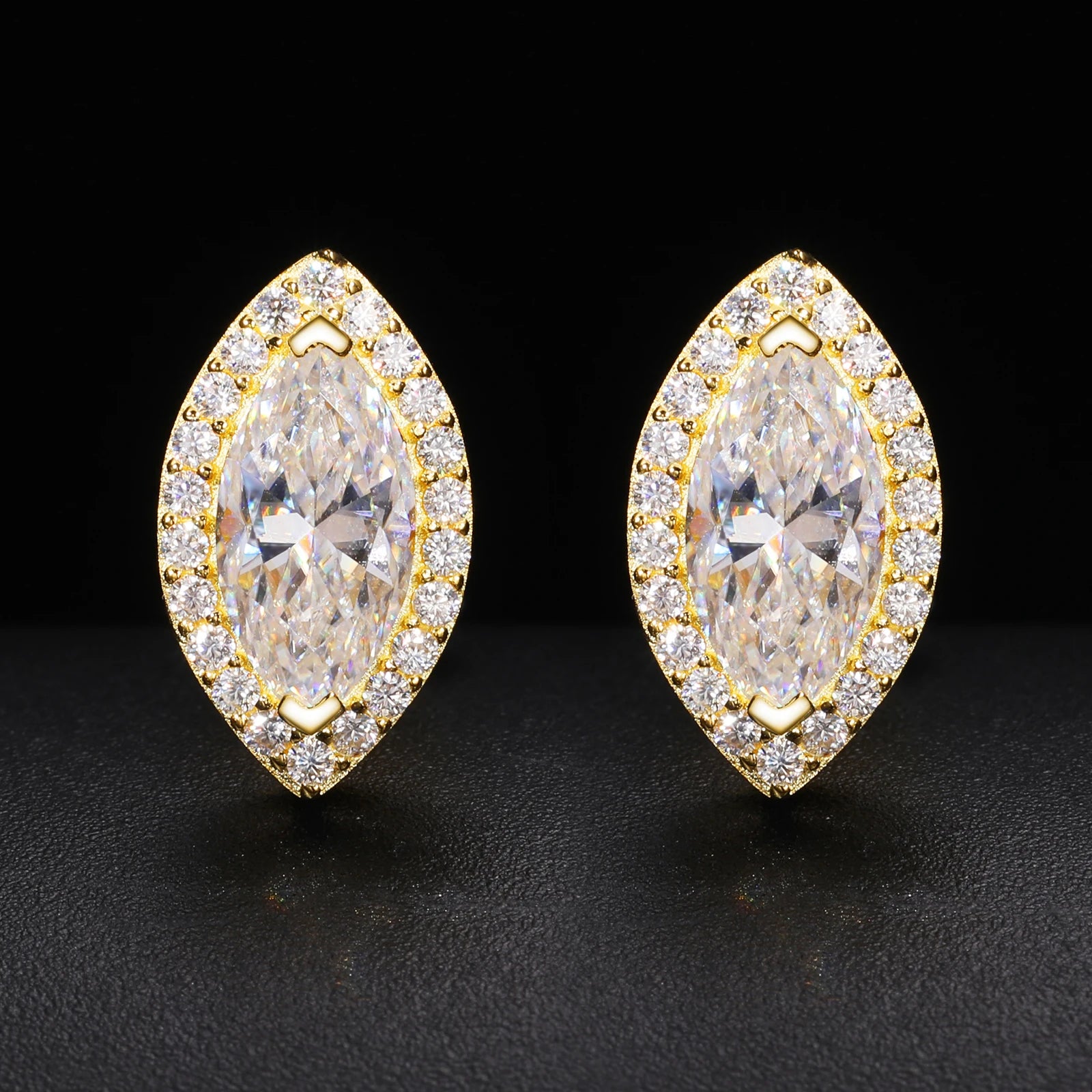 S925 Moissanite Marquise Diamond Earrings