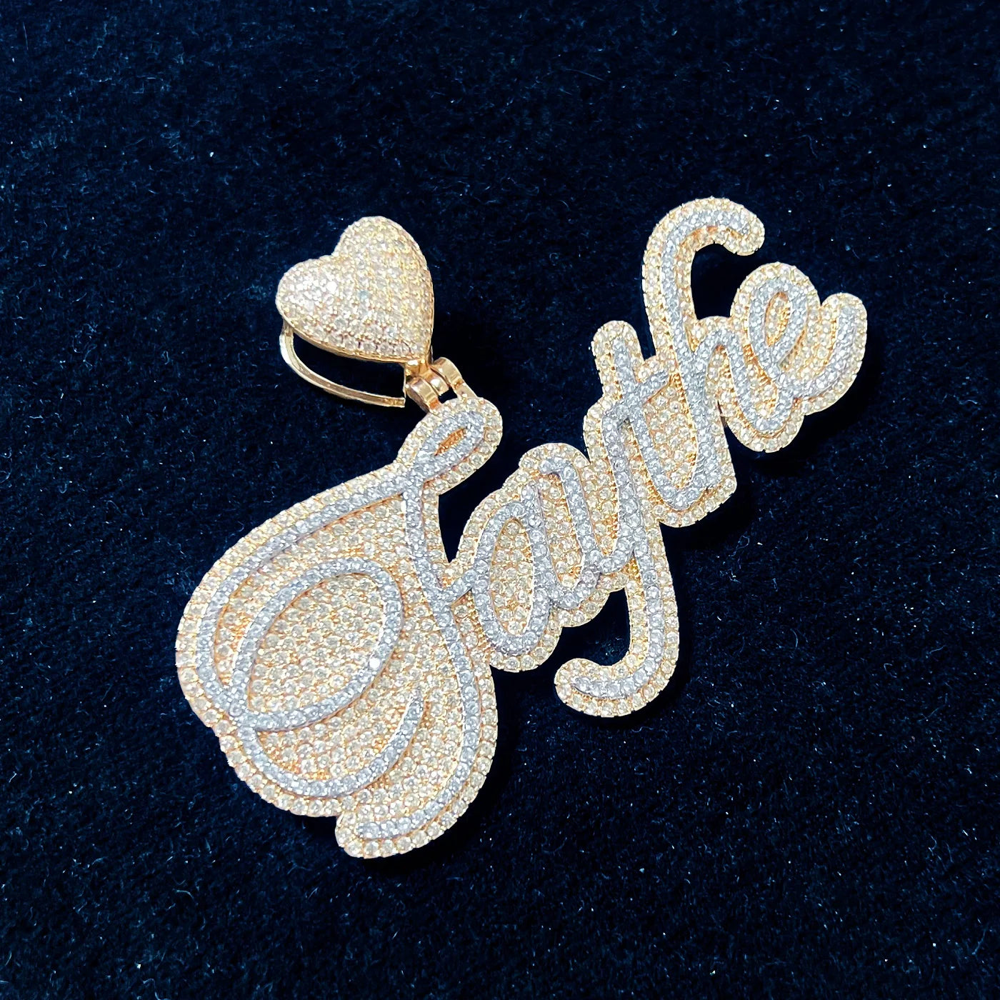 Custom Conjoined Cursive Font Letter Pendant - Icedgame & Co